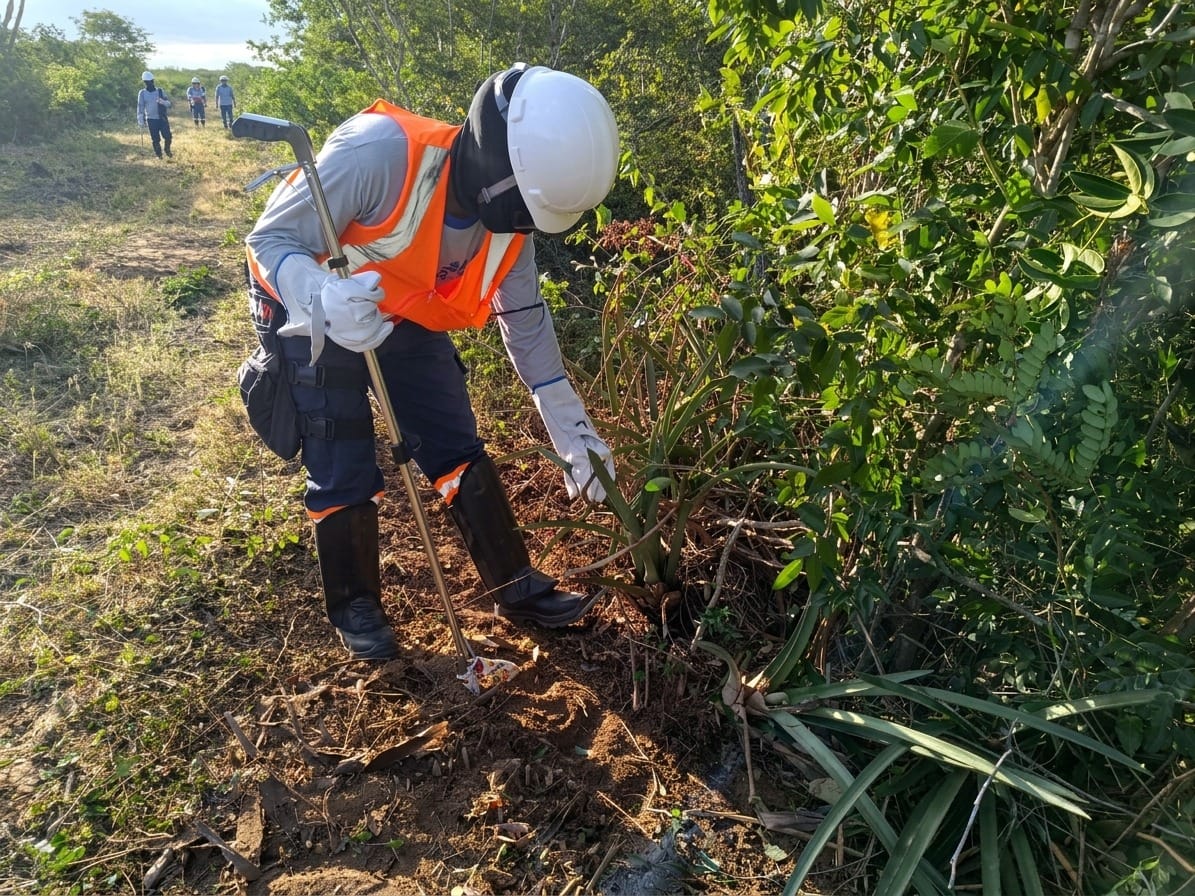 Profissional da Mahin acompanhando atividade ambiental em campo